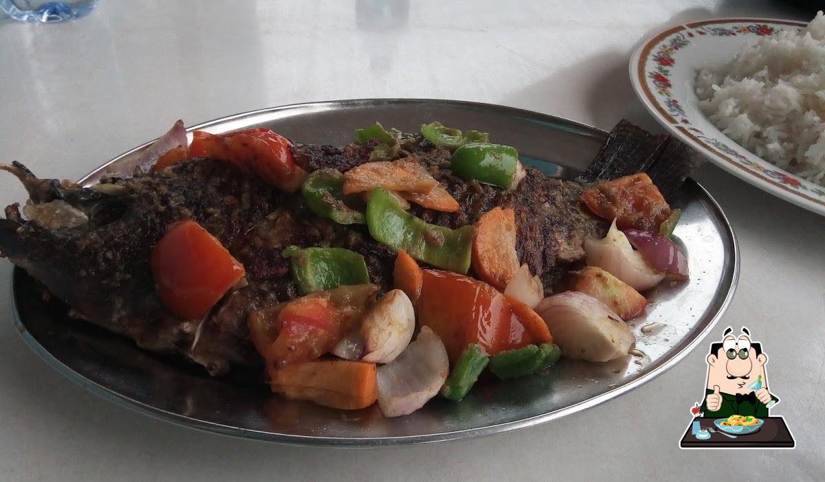 Fish and vegetables served at Crest Restaurant