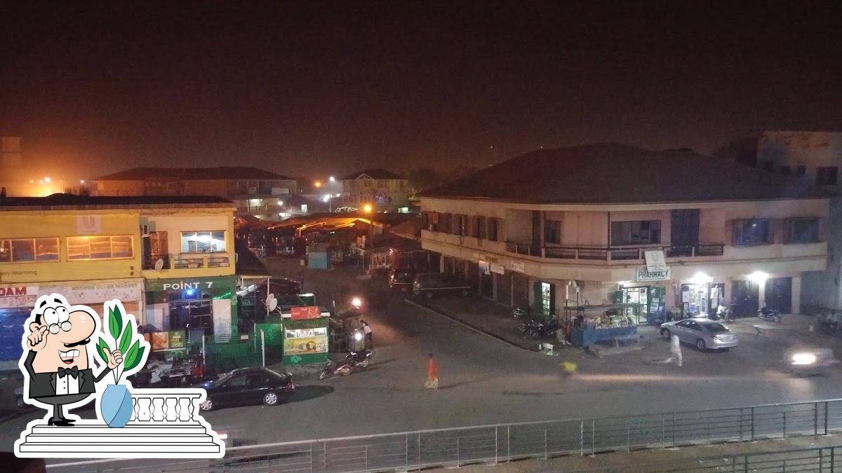 Night view over central Tamale from Crest Restaurant